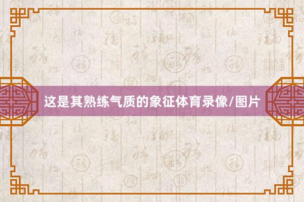 这是其熟练气质的象征体育录像/图片