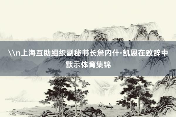 \n上海互助组织副秘书长詹内什·凯恩在致辞中默示体育集锦