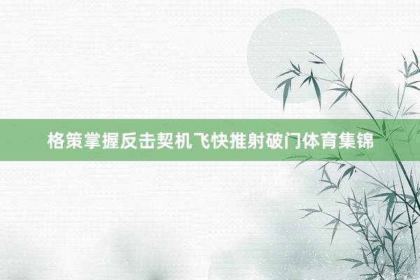 格策掌握反击契机飞快推射破门体育集锦
