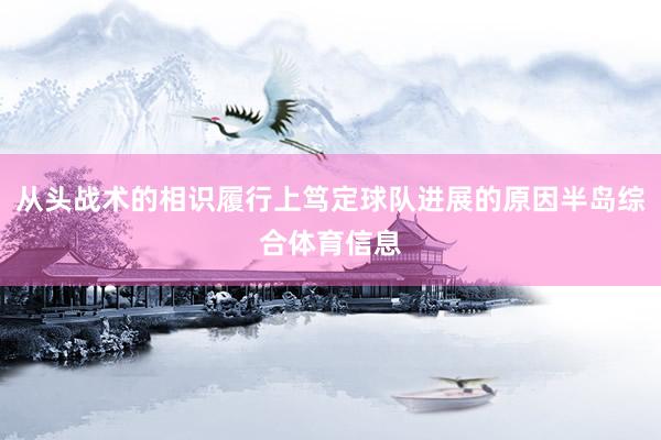 从头战术的相识履行上笃定球队进展的原因半岛综合体育信息