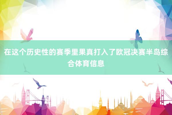 在这个历史性的赛季里果真打入了欧冠决赛半岛综合体育信息