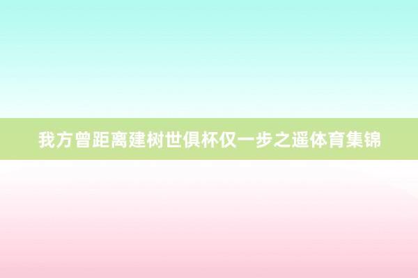 我方曾距离建树世俱杯仅一步之遥体育集锦