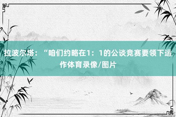 拉波尔塔：“咱们约略在1：1的公谈竞赛要领下运作体育录像/图片