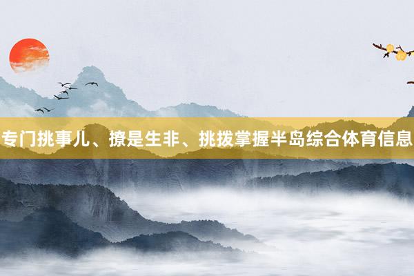 专门挑事儿、撩是生非、挑拨掌握半岛综合体育信息