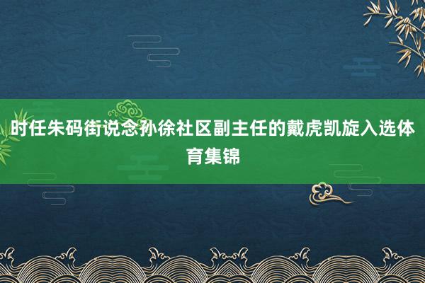 时任朱码街说念孙徐社区副主任的戴虎凯旋入选体育集锦