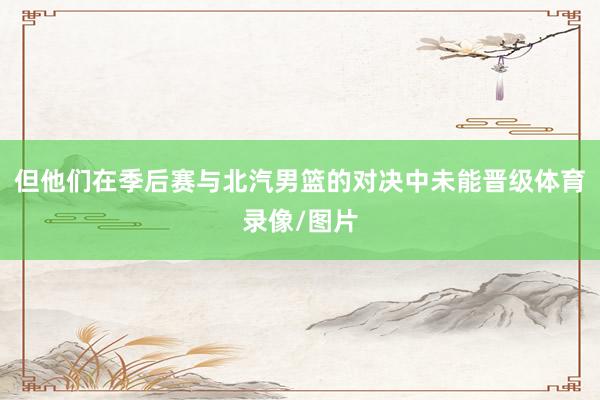 但他们在季后赛与北汽男篮的对决中未能晋级体育录像/图片