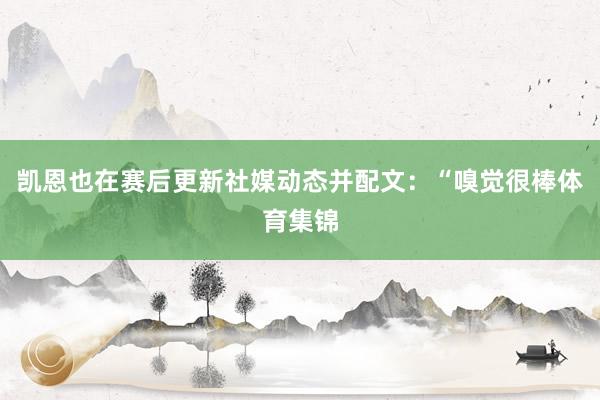 凯恩也在赛后更新社媒动态并配文：“嗅觉很棒体育集锦