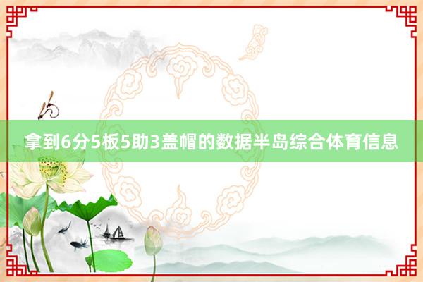 拿到6分5板5助3盖帽的数据半岛综合体育信息