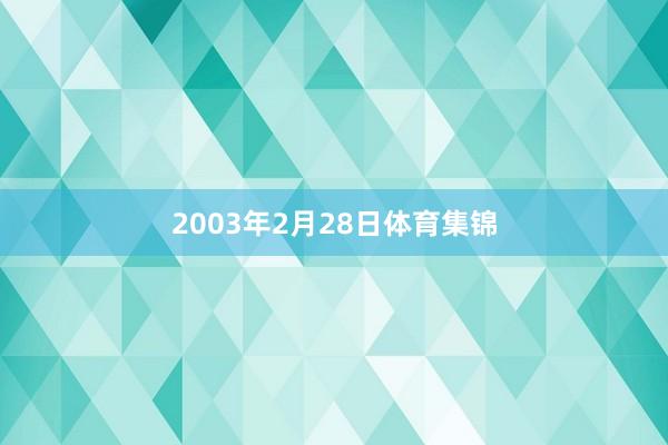 2003年2月28日体育集锦