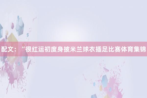 配文：“很红运初度身披米兰球衣插足比赛体育集锦