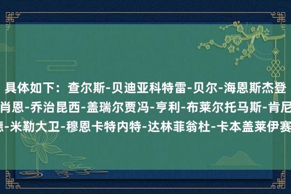 具体如下：查尔斯-贝迪亚科特雷-贝尔-海恩斯杰登-坎贝尔马库斯-卡尔凯肖恩-乔治昆西-盖瑞尔贾冯-亨利-布莱尔托马斯-肯尼迪莱昂纳德-米勒大卫-穆恩卡特内特-达林菲翁杜-卡本盖莱伊赛亚-迈克凯尔-威尔哲    体育赛事直播