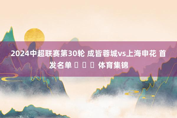 2024中超联赛第30轮 成皆蓉城vs上海申花 首发名单 ​​​体育集锦