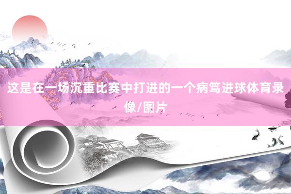 这是在一场沉重比赛中打进的一个病笃进球体育录像/图片