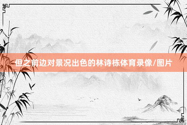 但之前边对景况出色的林诗栋体育录像/图片