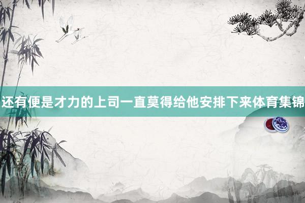 还有便是才力的上司一直莫得给他安排下来体育集锦