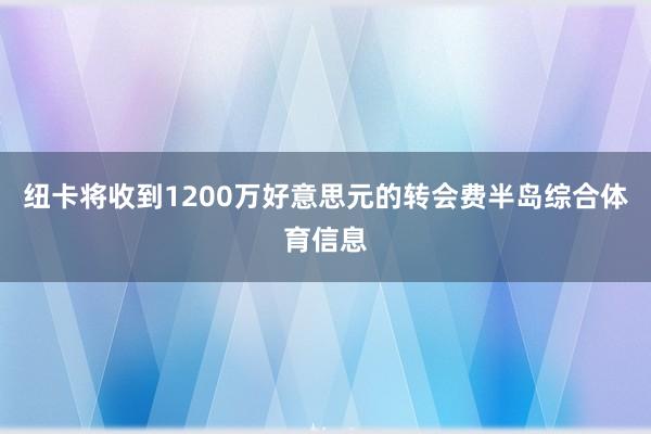 纽卡将收到1200万好意思元的转会费半岛综合体育信息