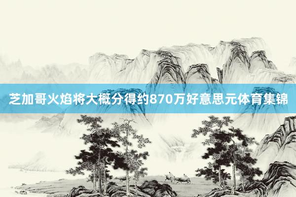 芝加哥火焰将大概分得约870万好意思元体育集锦