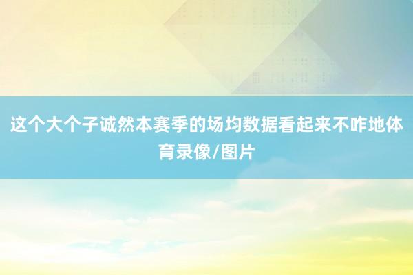 这个大个子诚然本赛季的场均数据看起来不咋地体育录像/图片
