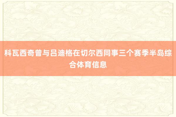 科瓦西奇曾与吕迪格在切尔西同事三个赛季半岛综合体育信息