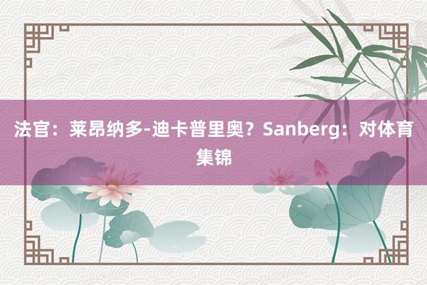 法官:莱昂纳多-迪卡普里奥?Sanberg:对体育集锦