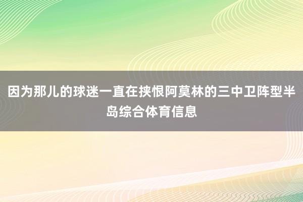 因为那儿的球迷一直在挟恨阿莫林的三中卫阵型半岛综合体育信息