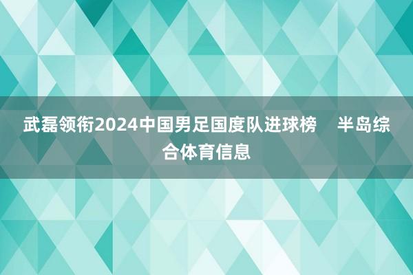 武磊领衔2024中国男足国度队进球榜    半岛综合体育信息