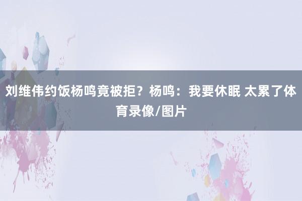 刘维伟约饭杨鸣竟被拒？杨鸣：我要休眠 太累了体育录像/图片
