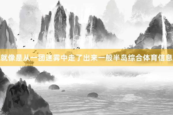 就像是从一团迷雾中走了出来一般半岛综合体育信息