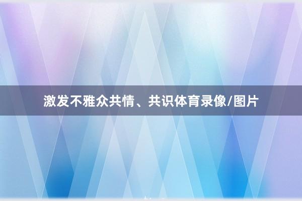 激发不雅众共情、共识体育录像/图片