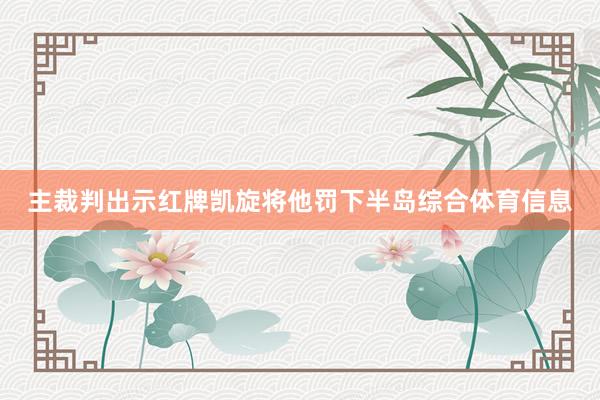 主裁判出示红牌凯旋将他罚下半岛综合体育信息
