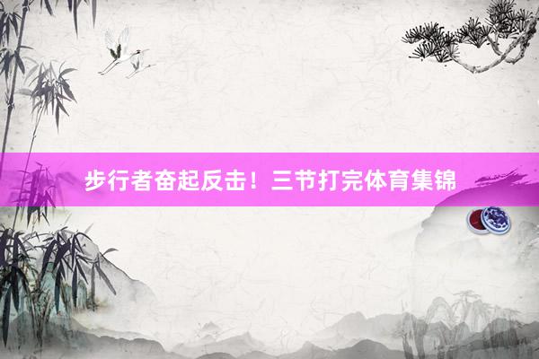 步行者奋起反击！三节打完体育集锦