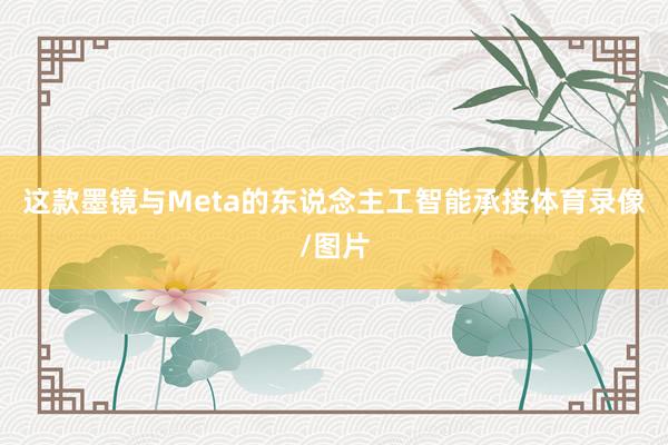这款墨镜与Meta的东说念主工智能承接体育录像/图片