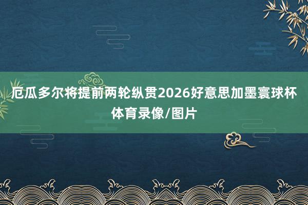 厄瓜多尔将提前两轮纵贯2026好意思加墨寰球杯体育录像/图片
