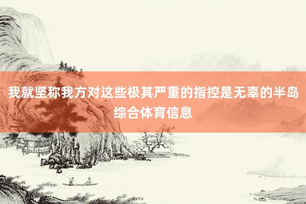 我就坚称我方对这些极其严重的指控是无辜的半岛综合体育信息