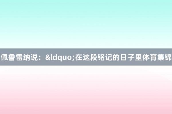 佩鲁雷纳说:“在这段铭记的日子里体育集锦
