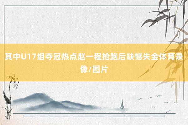 其中U17组夺冠热点赵一程抢跑后缺憾失金体育录像/图片
