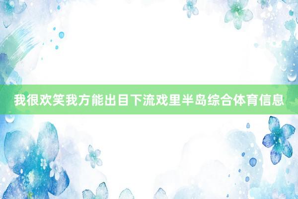 我很欢笑我方能出目下流戏里半岛综合体育信息
