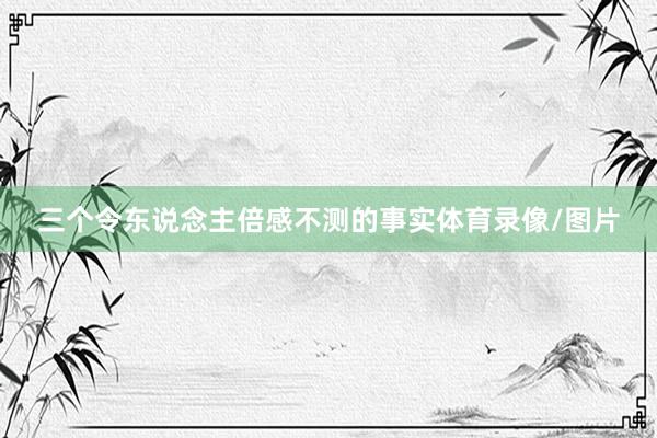 三个令东说念主倍感不测的事实体育录像/图片