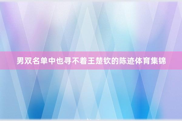 男双名单中也寻不着王楚钦的陈迹体育集锦