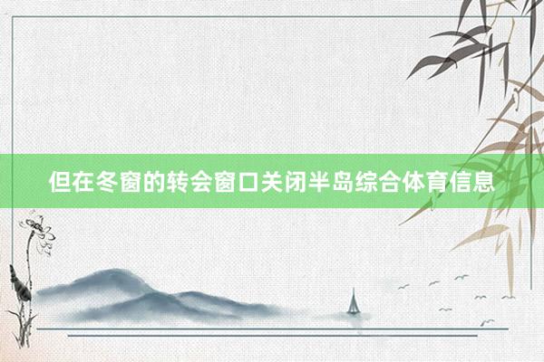 但在冬窗的转会窗口关闭半岛综合体育信息