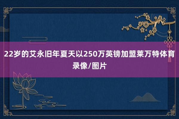 22岁的艾永旧年夏天以250万英镑加盟莱万特体育录像/图片