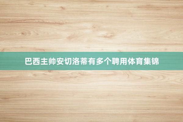 巴西主帅安切洛蒂有多个聘用体育集锦
