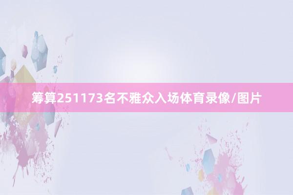 筹算251173名不雅众入场体育录像/图片