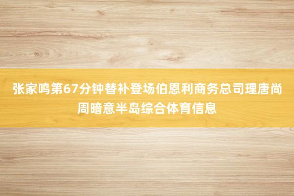 张家鸣第67分钟替补登场伯恩利商务总司理唐尚周暗意半岛综合体育信息