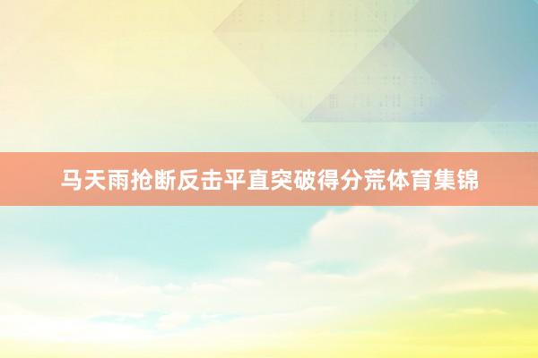 马天雨抢断反击平直突破得分荒体育集锦