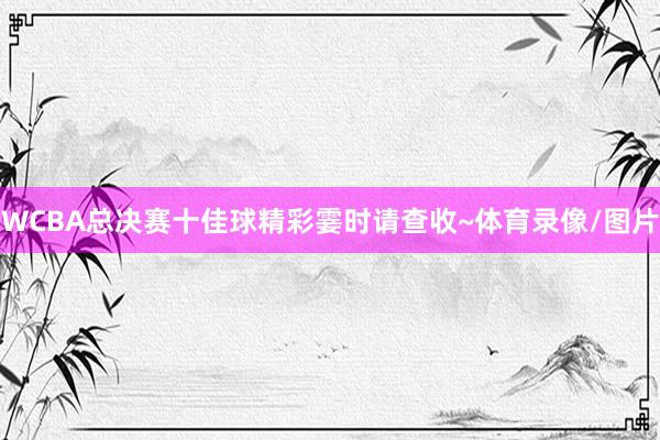 WCBA总决赛十佳球精彩霎时请查收~体育录像/图片