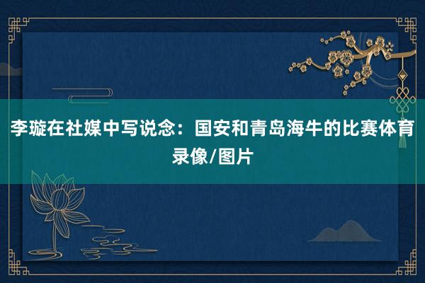 李璇在社媒中写说念：国安和青岛海牛的比赛体育录像/图片