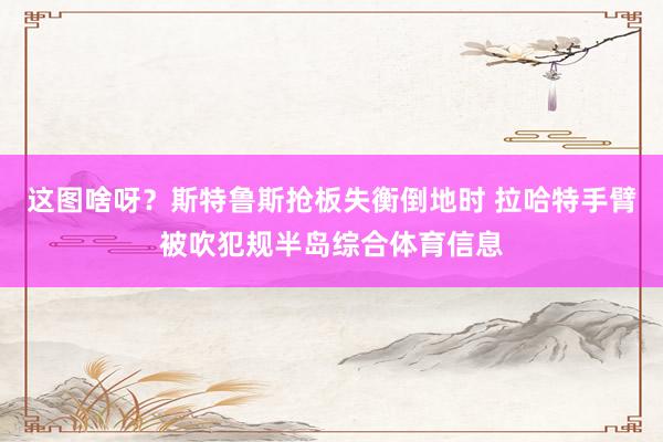 这图啥呀？斯特鲁斯抢板失衡倒地时 拉哈特手臂被吹犯规半岛综合体育信息