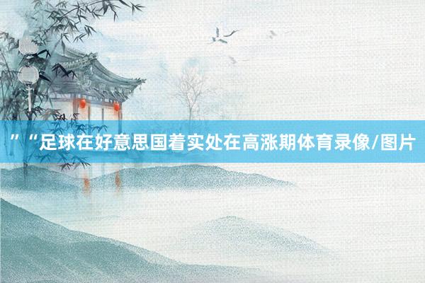 ”“足球在好意思国着实处在高涨期体育录像/图片