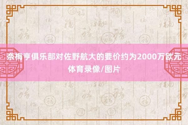 奈梅亨俱乐部对佐野航大的要价约为2000万欧元体育录像/图片